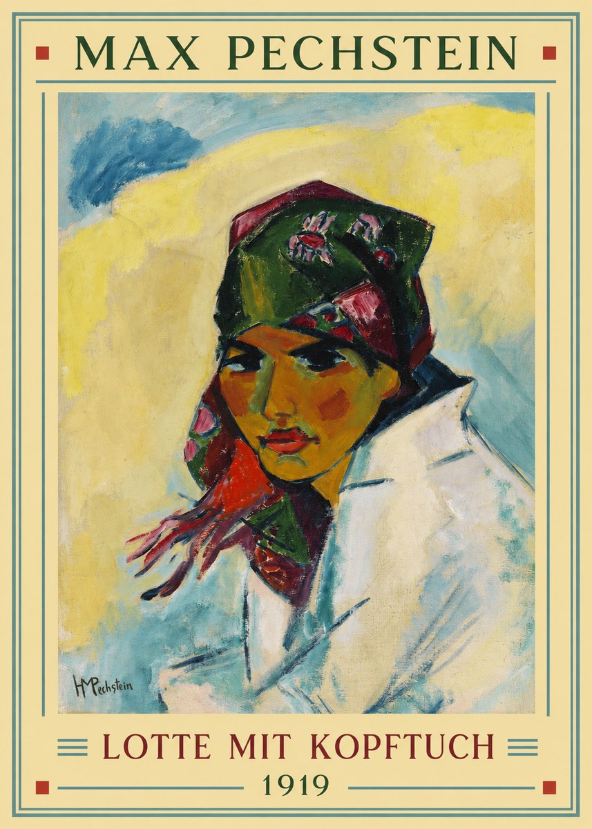 Max Pechstein Lotte Mit Kopftuch 1919 No2 - Poster