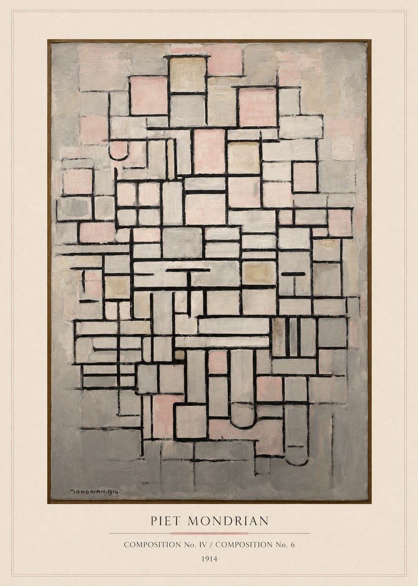 Piet Mondrian Composition No. Iv / Composition No. 6 No5 - Poster