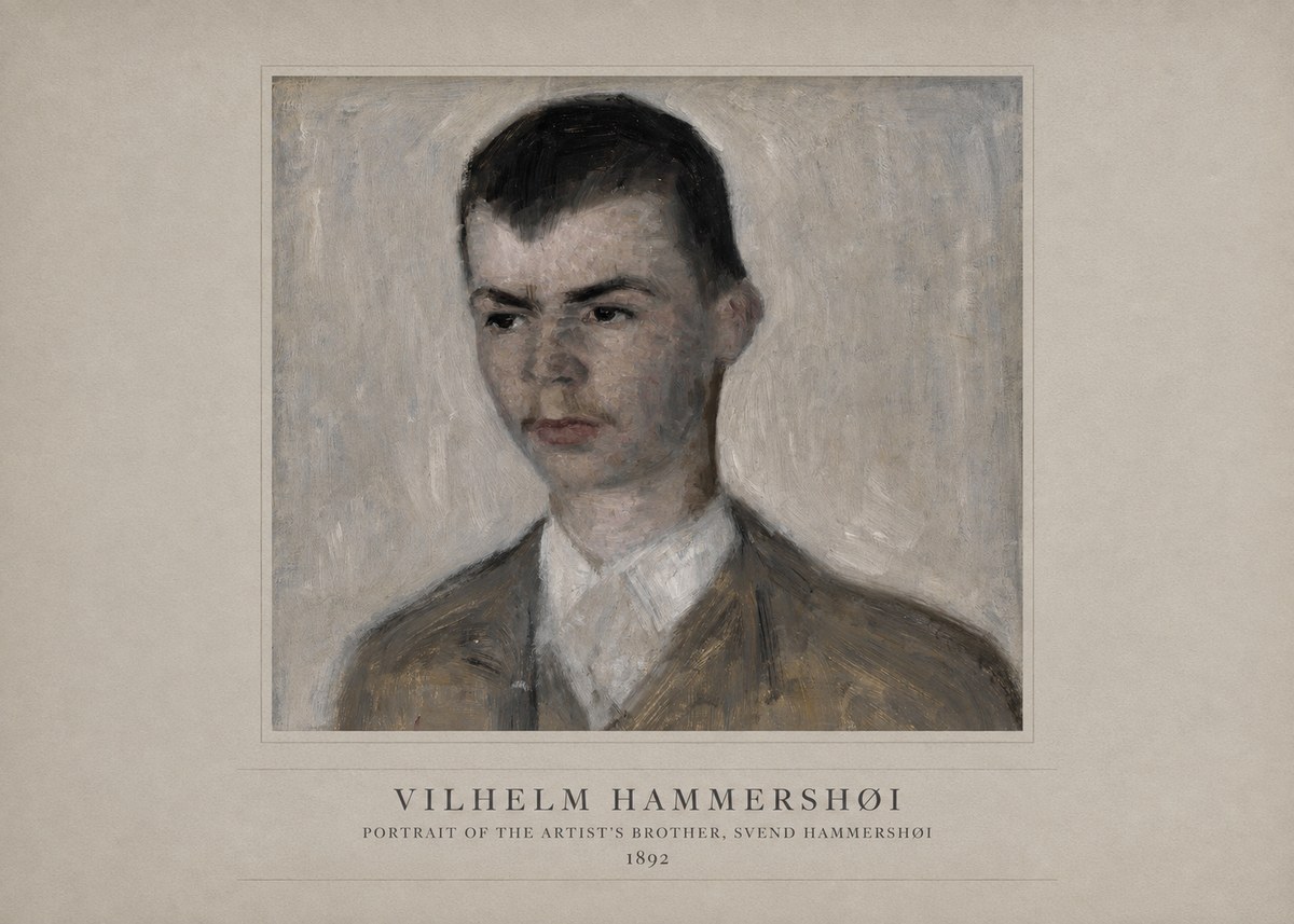 Vilhelm Hammershøi Portrait of the Artist's Brother, Svend Hammershøi No4 - Poster