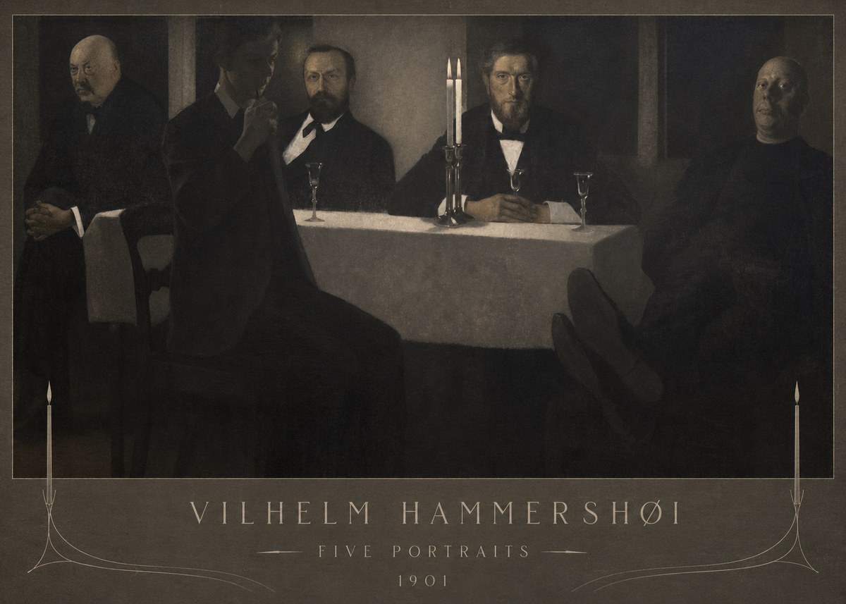 Vilhelm Hammershøi Five Portraits I No4 - Poster