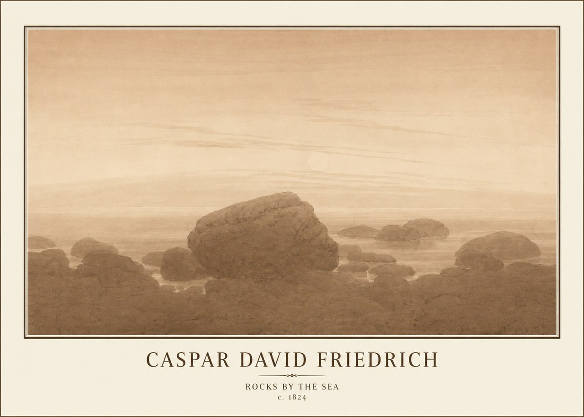 Caspar David Friedrich Rocks by the Sea No1 - Poster
