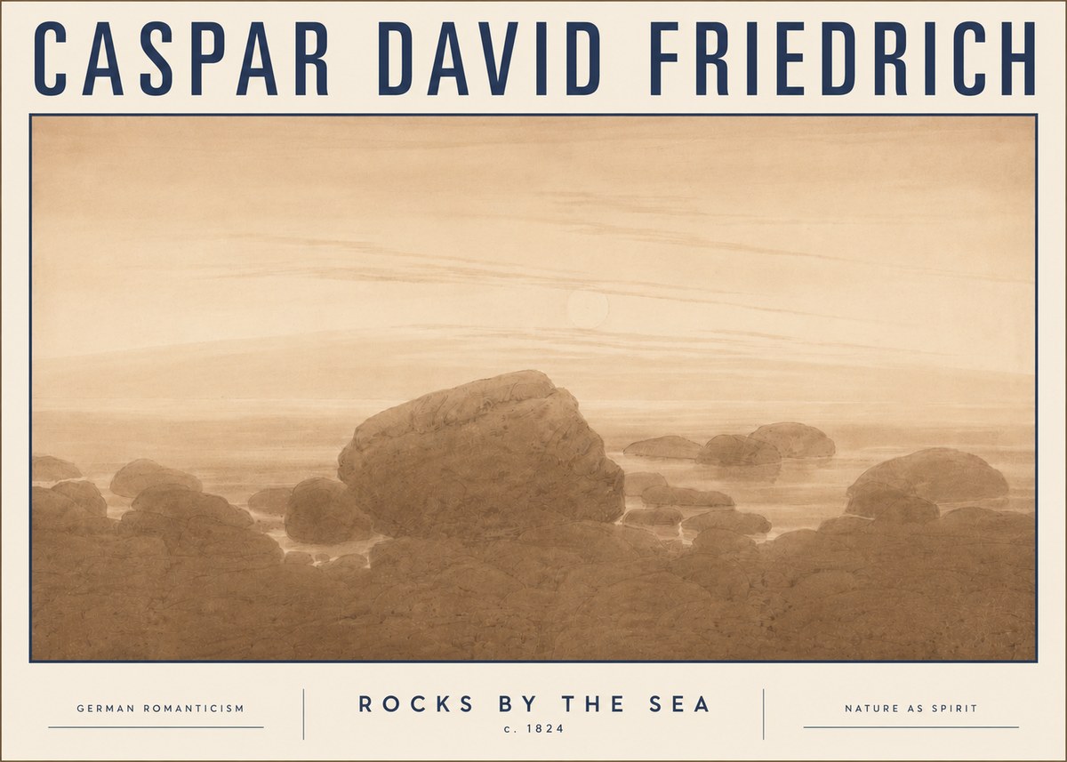 Caspar David Friedrich Rocks by the Sea No5 - Poster