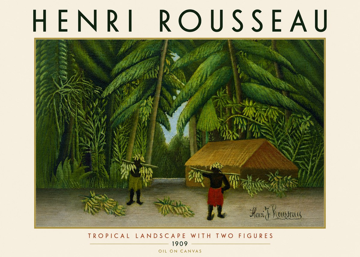 Rousseau Tropical Landscape with Two Figures No4 - Poster