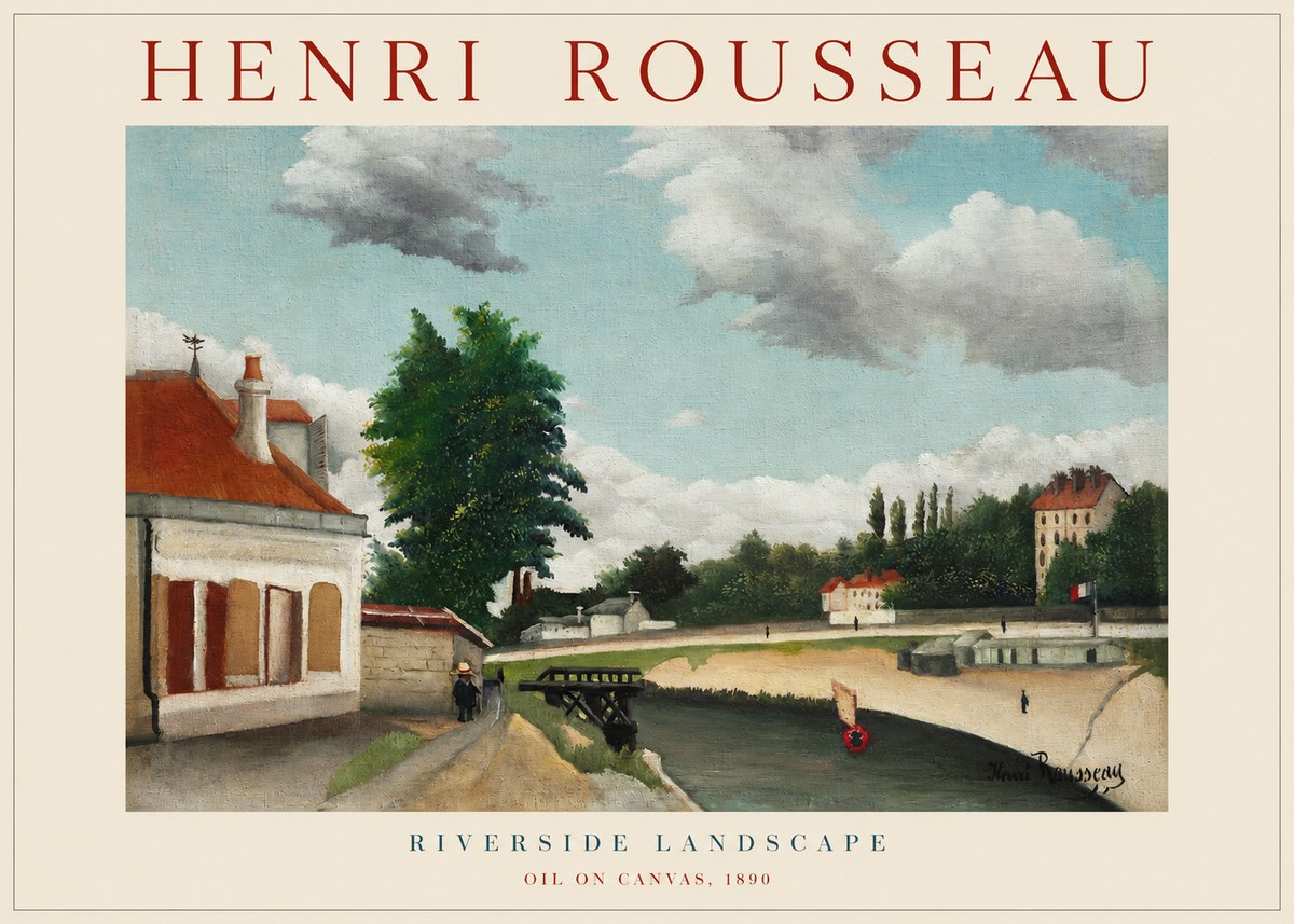 Rousseau Riverside Landscape No3 - Poster