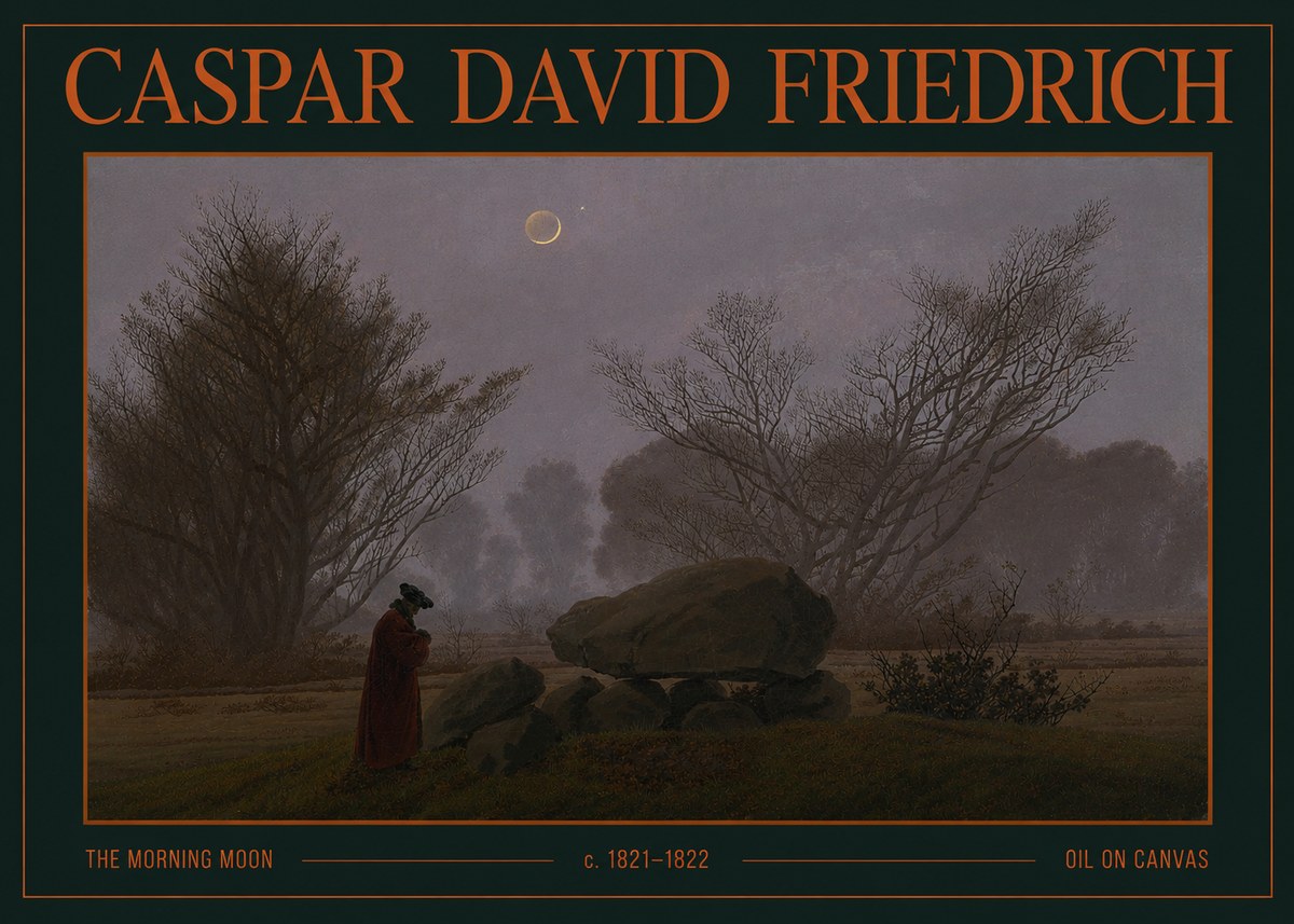 Caspar David Friedrich The Morning Moon No4 - Poster