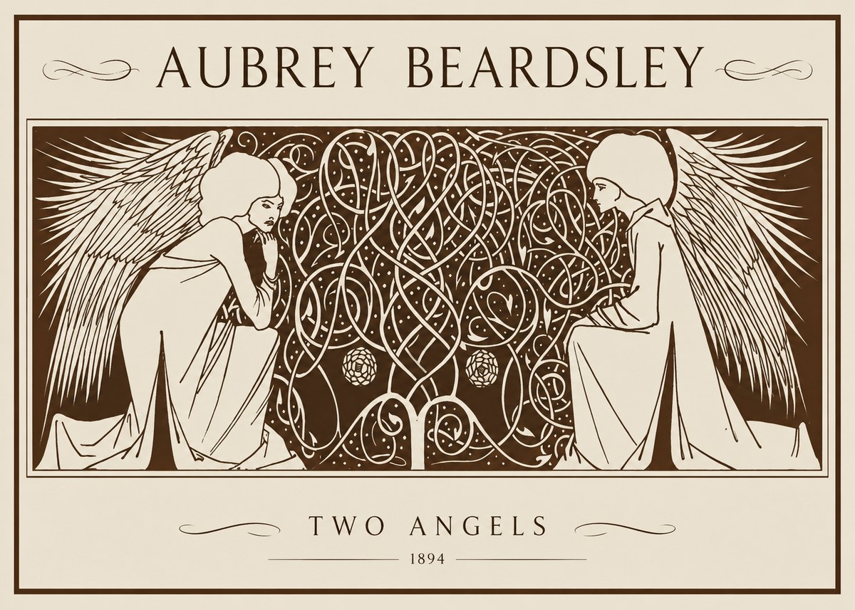 Aubrey Beardsley Two Angels No1 - Poster
