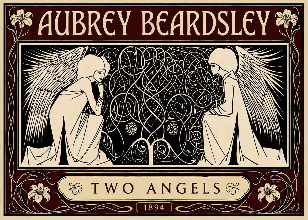 Aubrey Beardsley Two Angels No5 - Poster