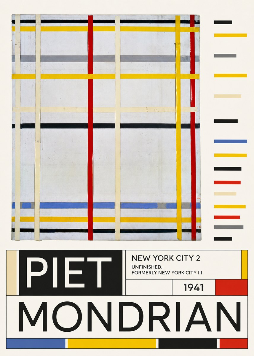 Piet Mondrian New York City 2 No6 - Poster
