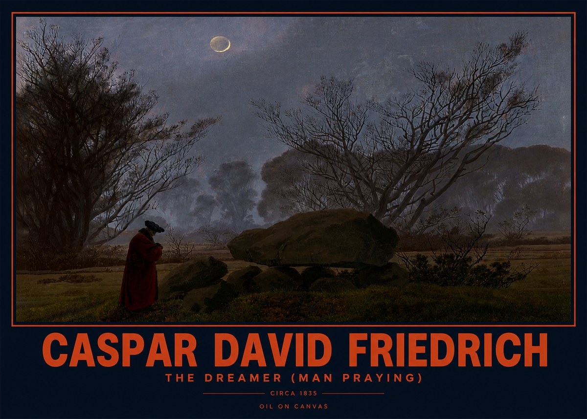 Caspar David Friedrich The Dreamer (Man Praying) No2 - Poster