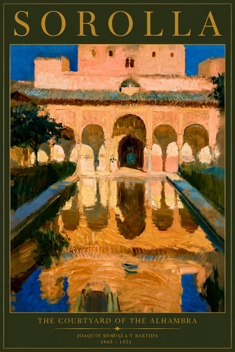Sorolla The Courtyard of the Alhambra No6 - Poster