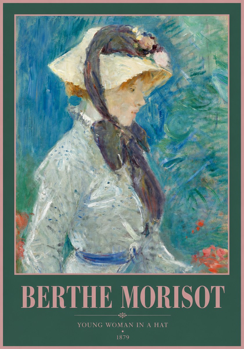 Berthe Morisot Young Woman in a Hat No2 - Poster
