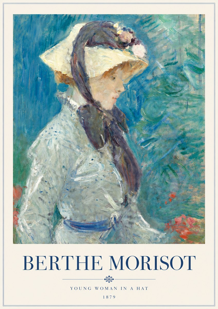 Berthe Morisot Young Woman in a Hat No3 - Poster
