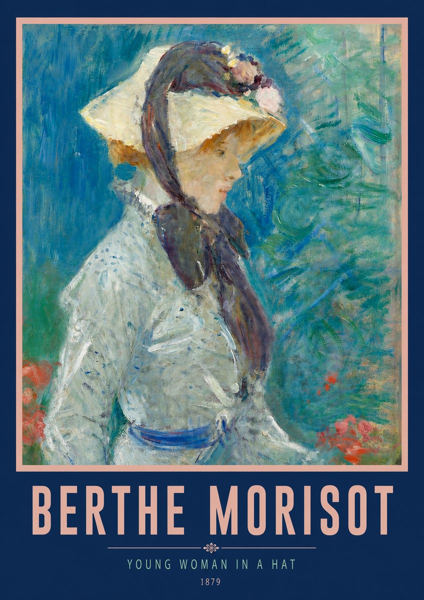 Berthe Morisot Young Woman in a Hat No4 - Poster