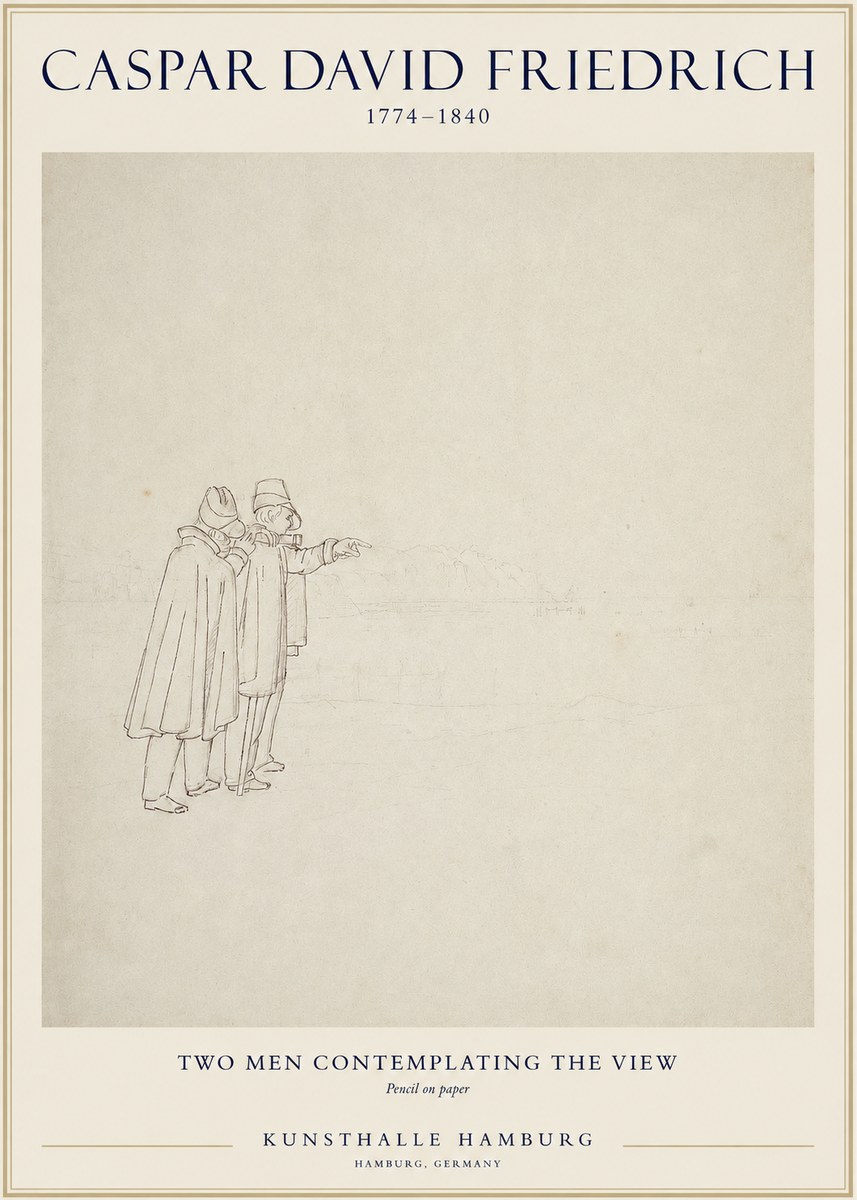 Caspar David Friedrich Two Men Contemplating the View No1 - Poster