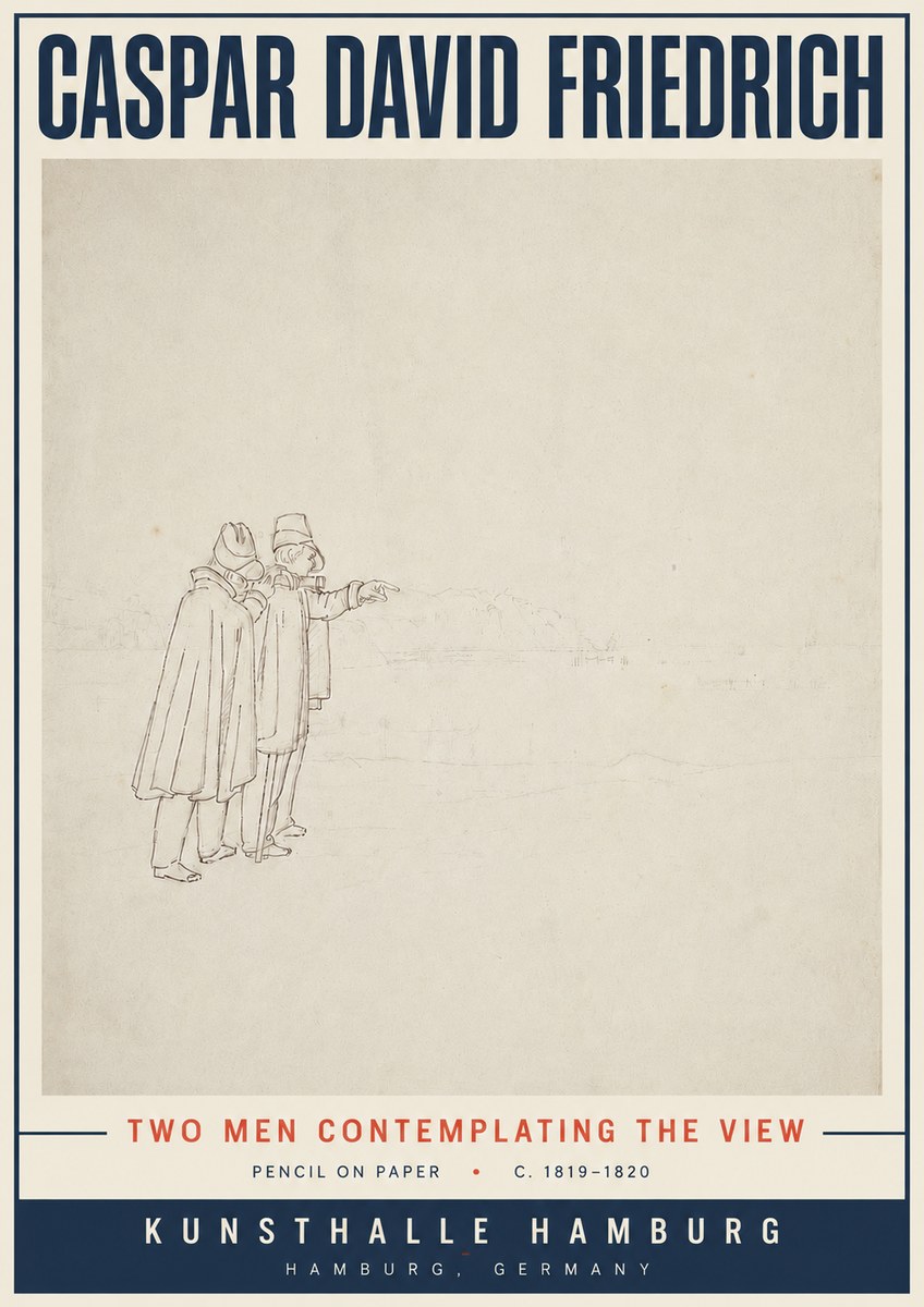 Caspar David Friedrich Two Men Contemplating the View No5 - Poster
