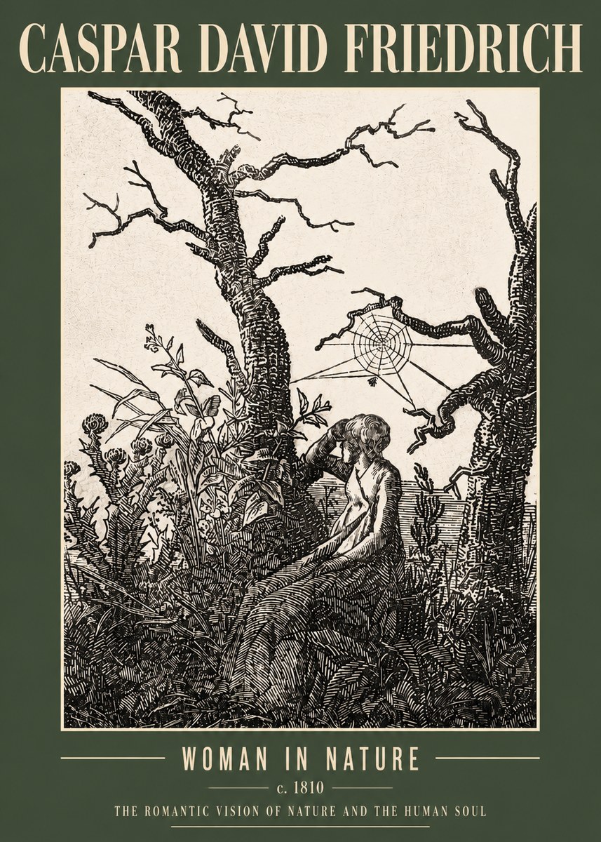 Caspar David Friedrich Woman in Nature No4 - Poster