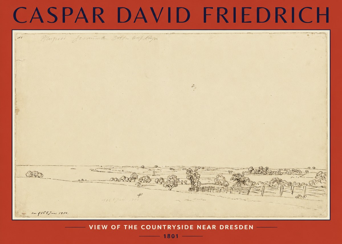 Caspar David Friedrich View of the Countryside Near Dresden No2 - Poster