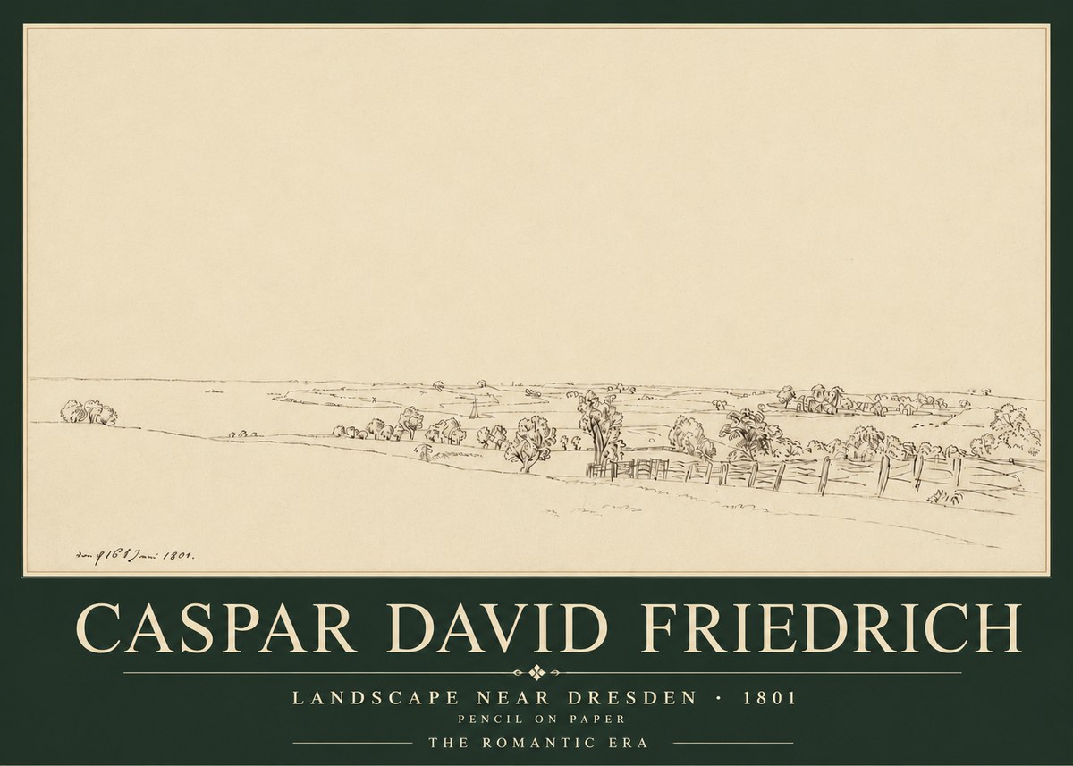 Caspar David Friedrich View of the Countryside Near Dresden No5 - Poster