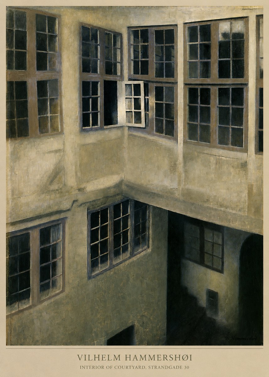 Vilhelm Hammershøi Interior of Courtyard, Strandgade 30 No6 - Poster