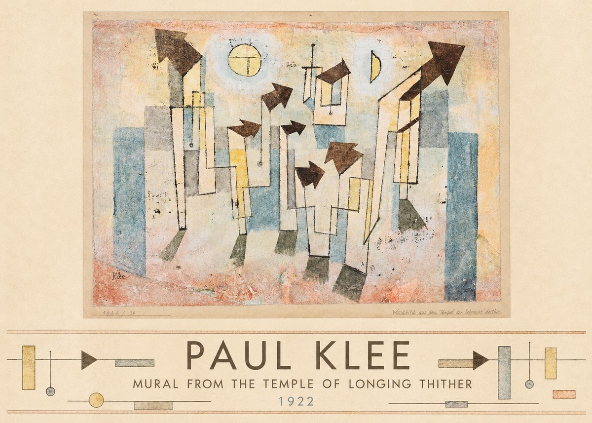 Paul Klee Mural from the Temple of Longing Thither No3 - Poster