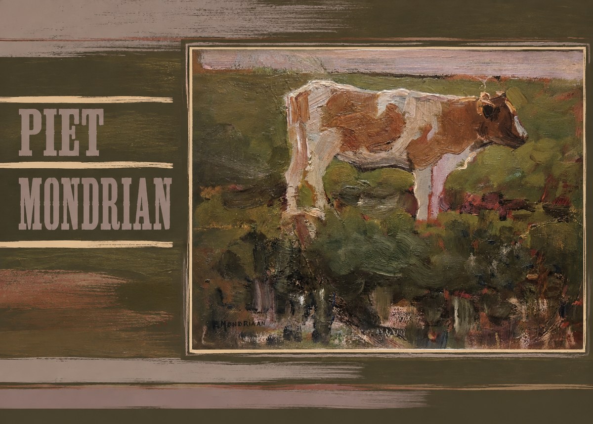 Piet Mondrian Cow No5 - Poster