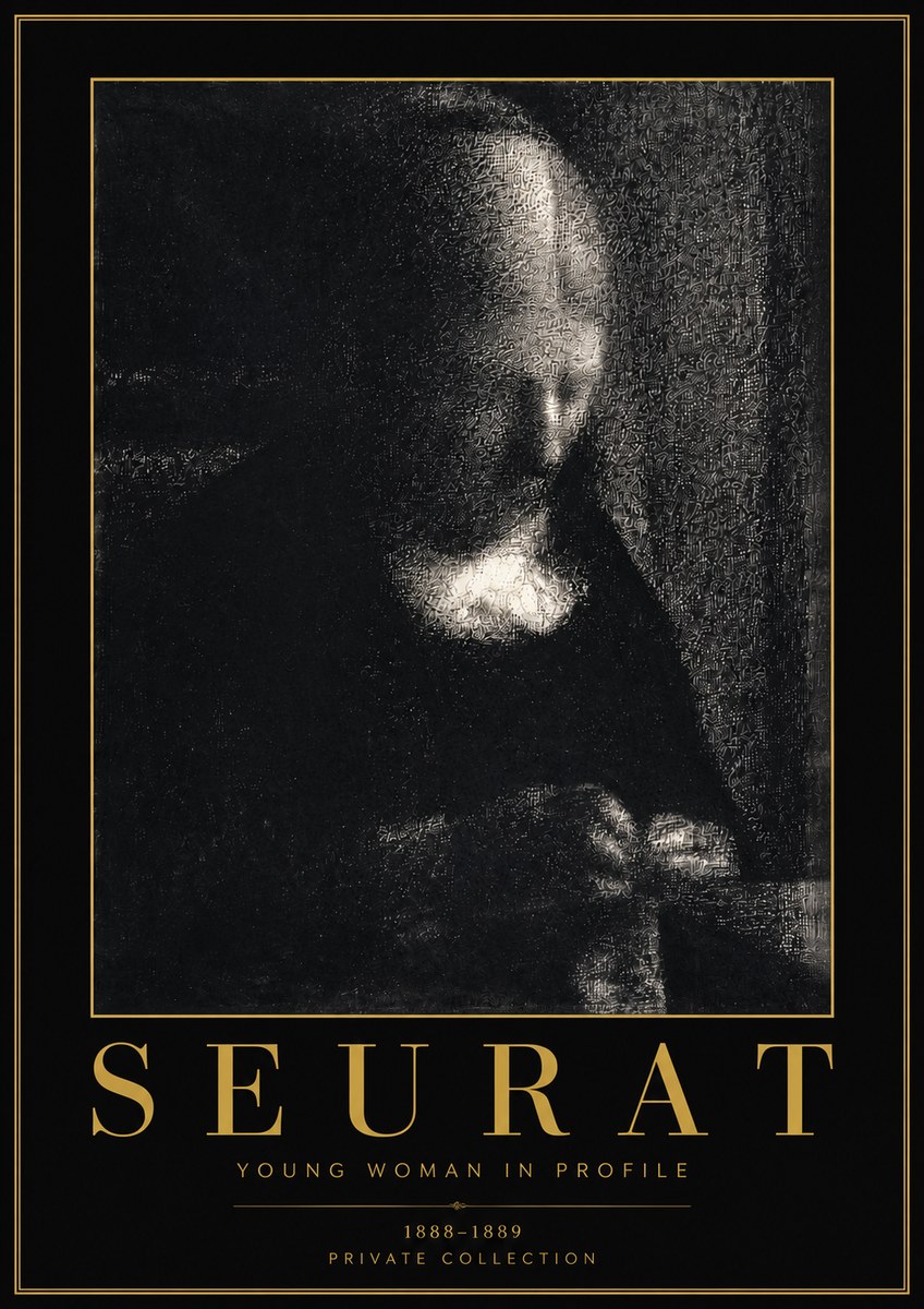 Seurat Young Woman in Profile No4 - Poster