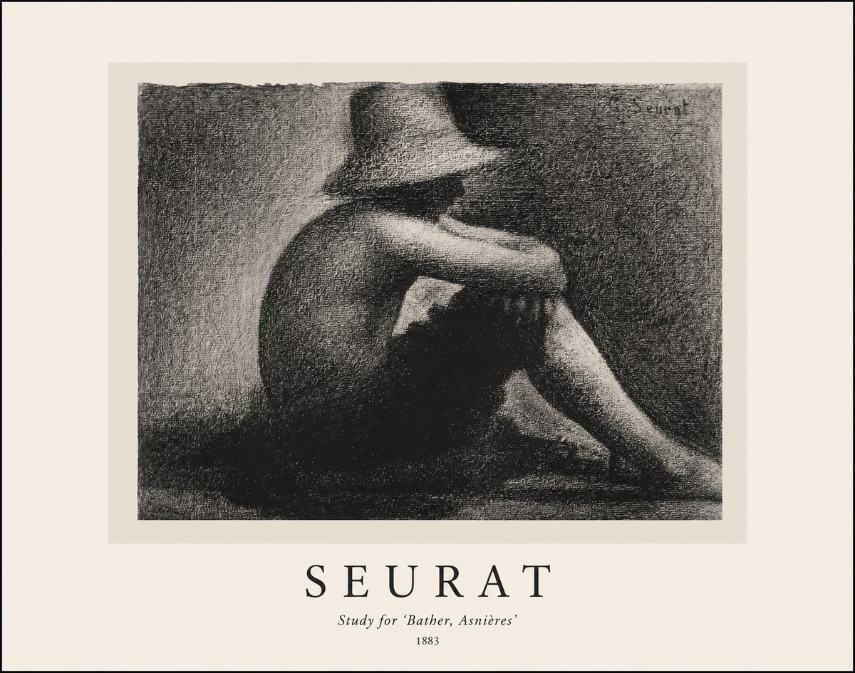 Seurat Study for 'Bather, Asnières' No1 - Poster