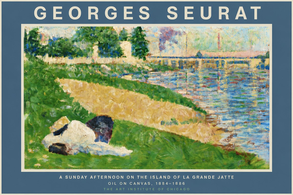 Seurat A Sunday Afternoon on the Island of La Grande Jatte II No5 - Poster