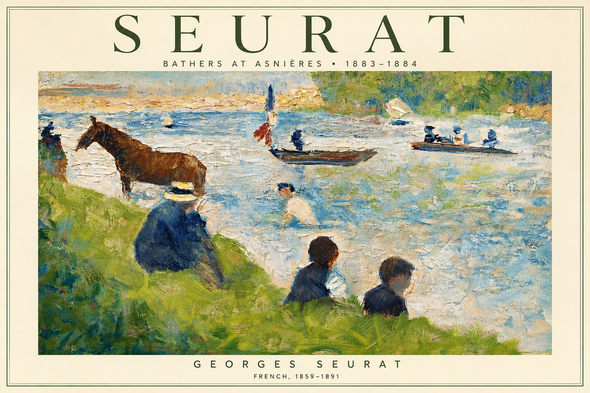 Seurat Bathers at Asnières II No3 - Poster
