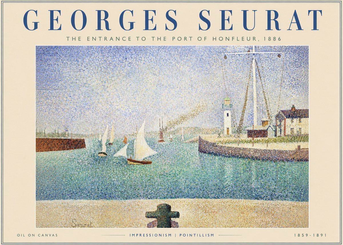 Seurat The Entrance to the Port of Honfleur, 1886 No5 - Poster