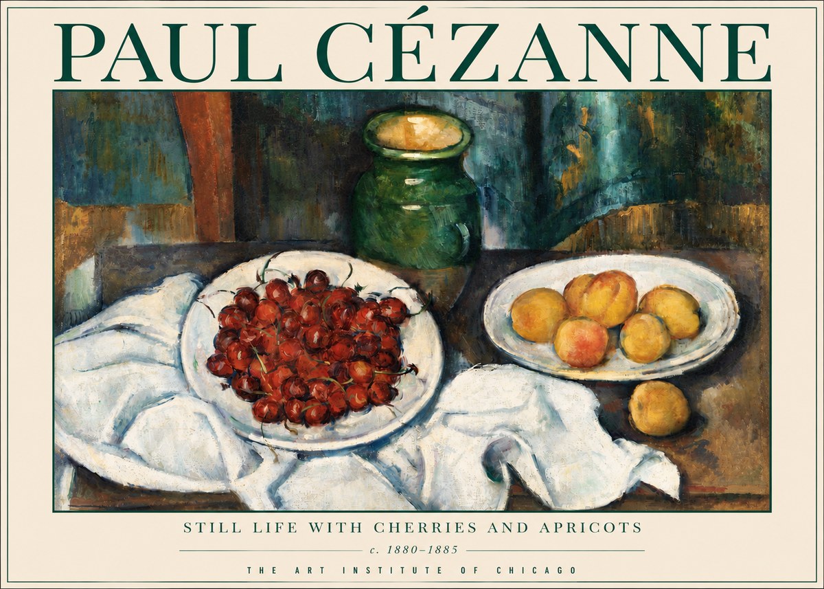 Paul Cézanne Still Life with Cherries and Apricots No3 - Poster