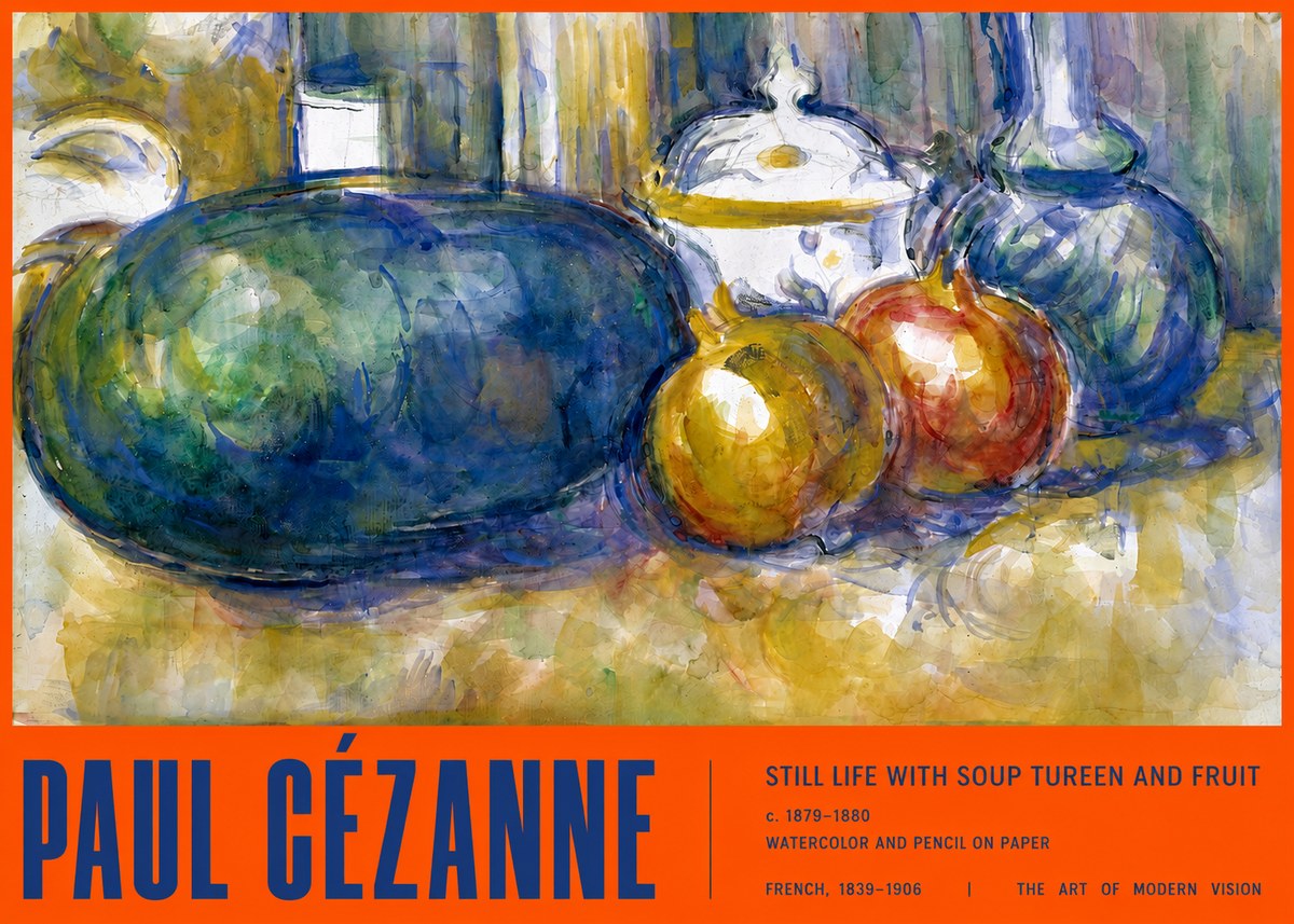 Paul Cézanne Still Life with Apples and Vessels No3 - Poster