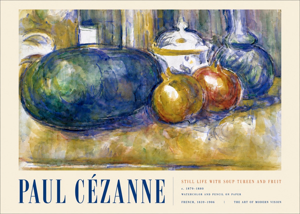Paul Cézanne Still Life with Apples and Vessels No4 - Poster