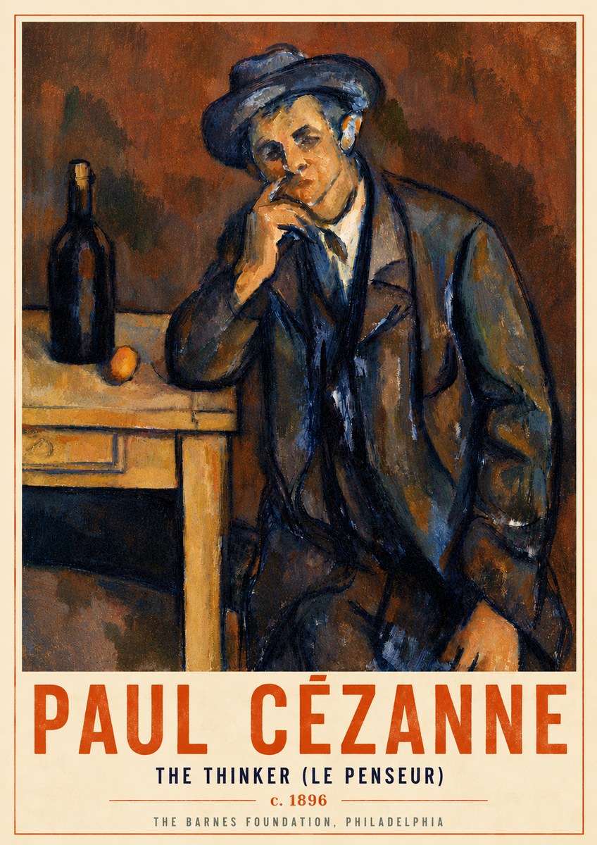 Paul Cézanne The Thinker (Le Penseur) No5 - Poster
