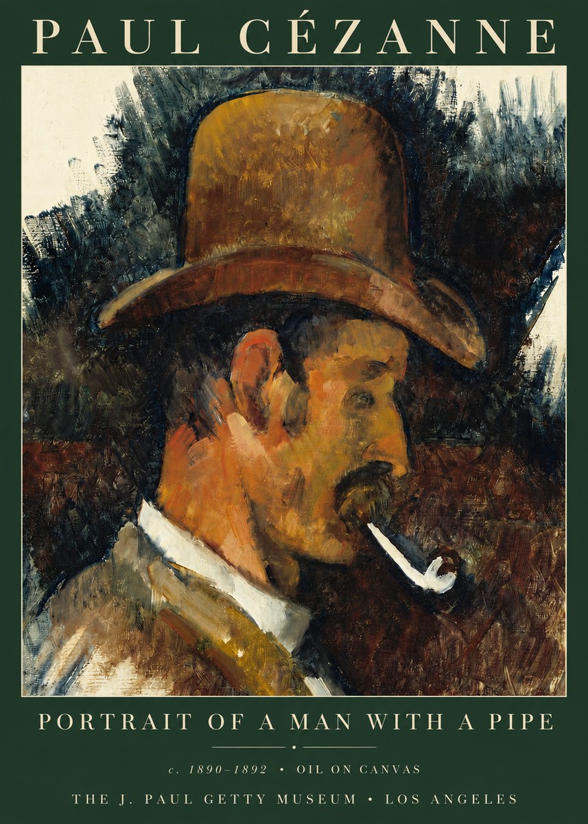 Paul Cézanne Portrait of a Man with a Pipe No3 - Poster