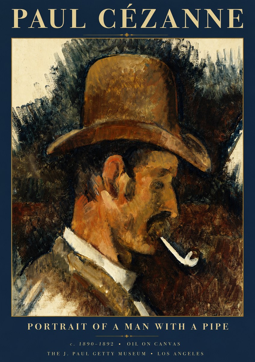 Paul Cézanne Portrait of a Man with a Pipe No5 - Poster