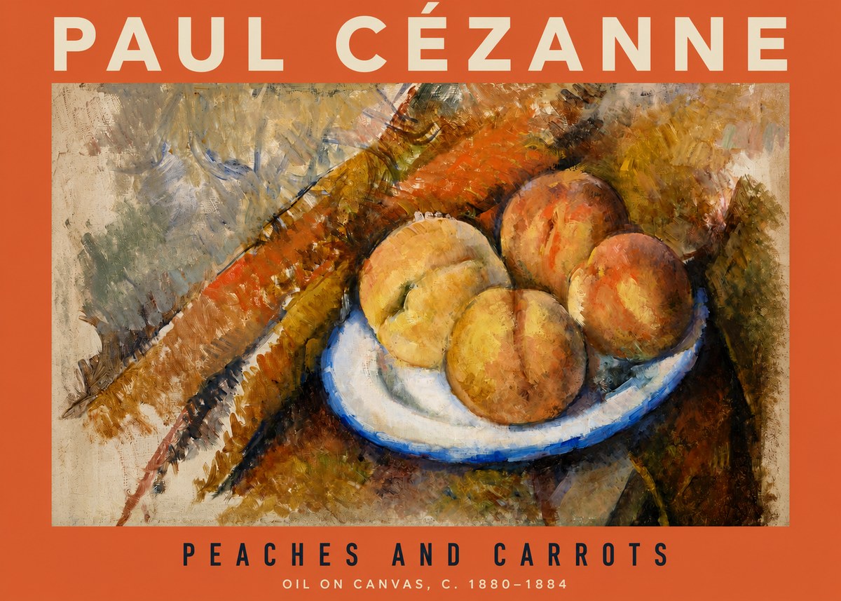 Paul Cézanne Peaches and Carrots No2 - Poster