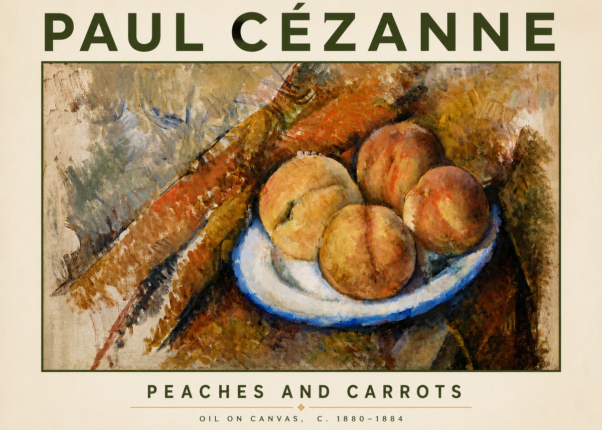Paul Cézanne Peaches and Carrots No4 - Poster
