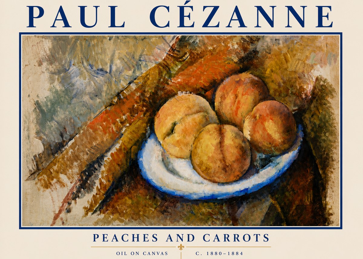 Paul Cézanne Peaches and Carrots No5 - Poster