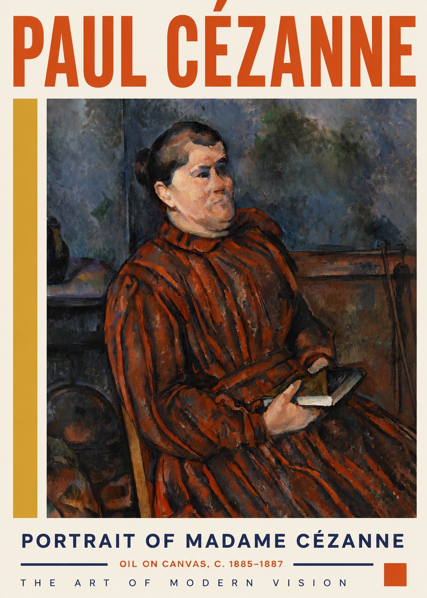 Paul Cézanne Portrait of Madame Cézanne I No5 - Poster