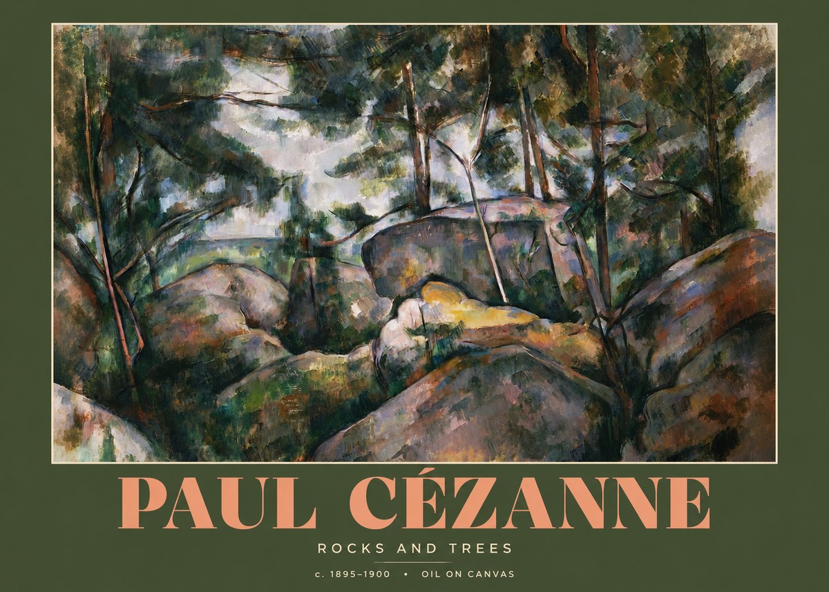 Paul Cézanne Rocks and Trees II No2 - Poster