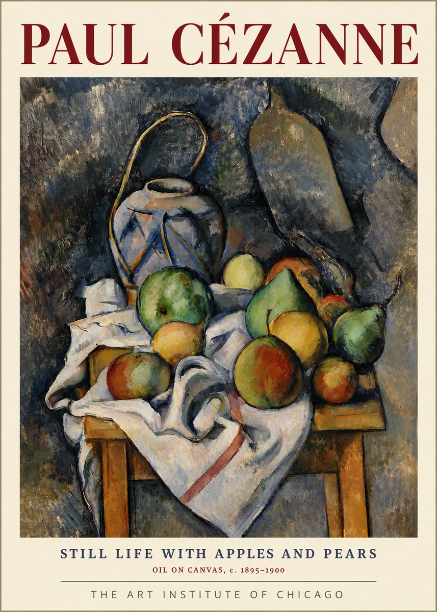 Paul Cézanne Still Life with Apples and Pears No4 - Poster