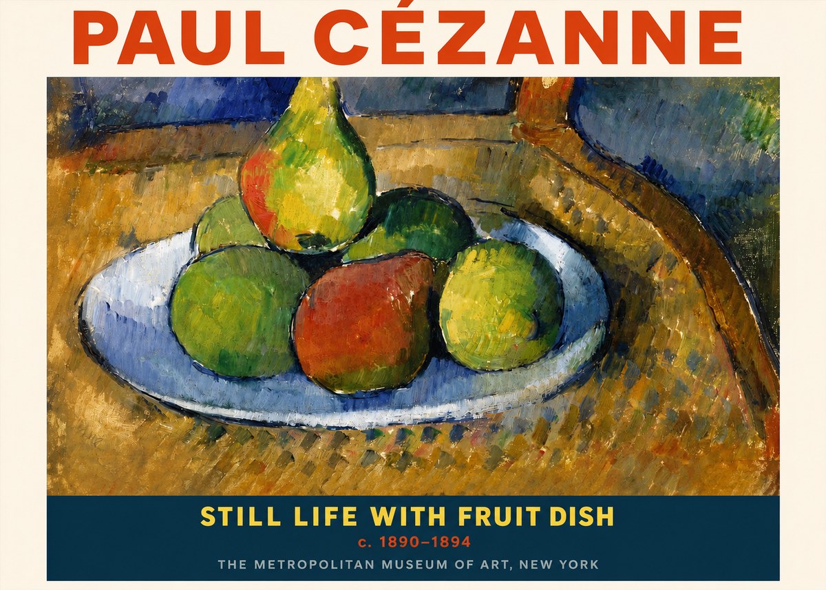 Paul Cézanne Still Life with Fruit Dish No2 - Poster