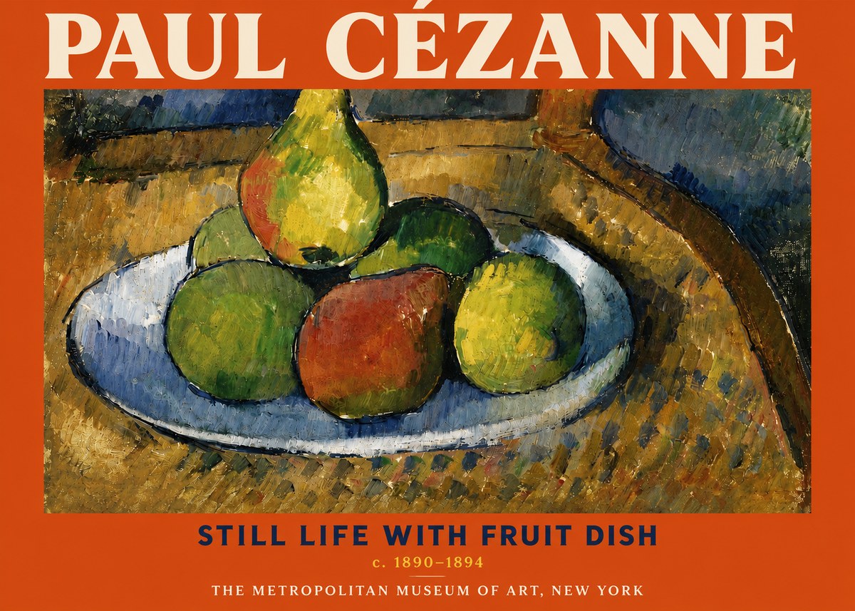 Paul Cézanne Still Life with Fruit Dish No3 - Poster