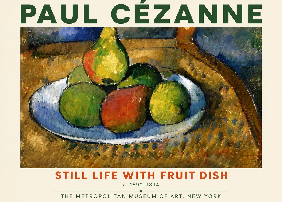 Paul Cézanne Still Life with Fruit Dish No4 - Poster