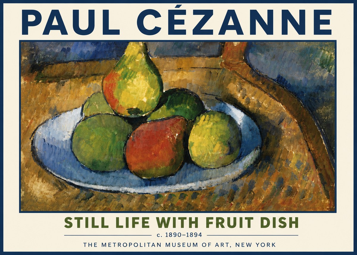 Paul Cézanne Still Life with Fruit Dish No5 - Poster