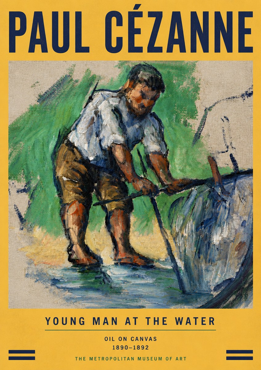 Paul Cézanne Young Man at the Water No5 - Poster