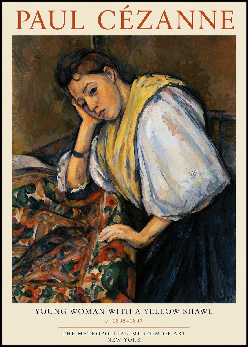 Paul Cézanne Young Woman with a Yellow Shawl No1 - Poster