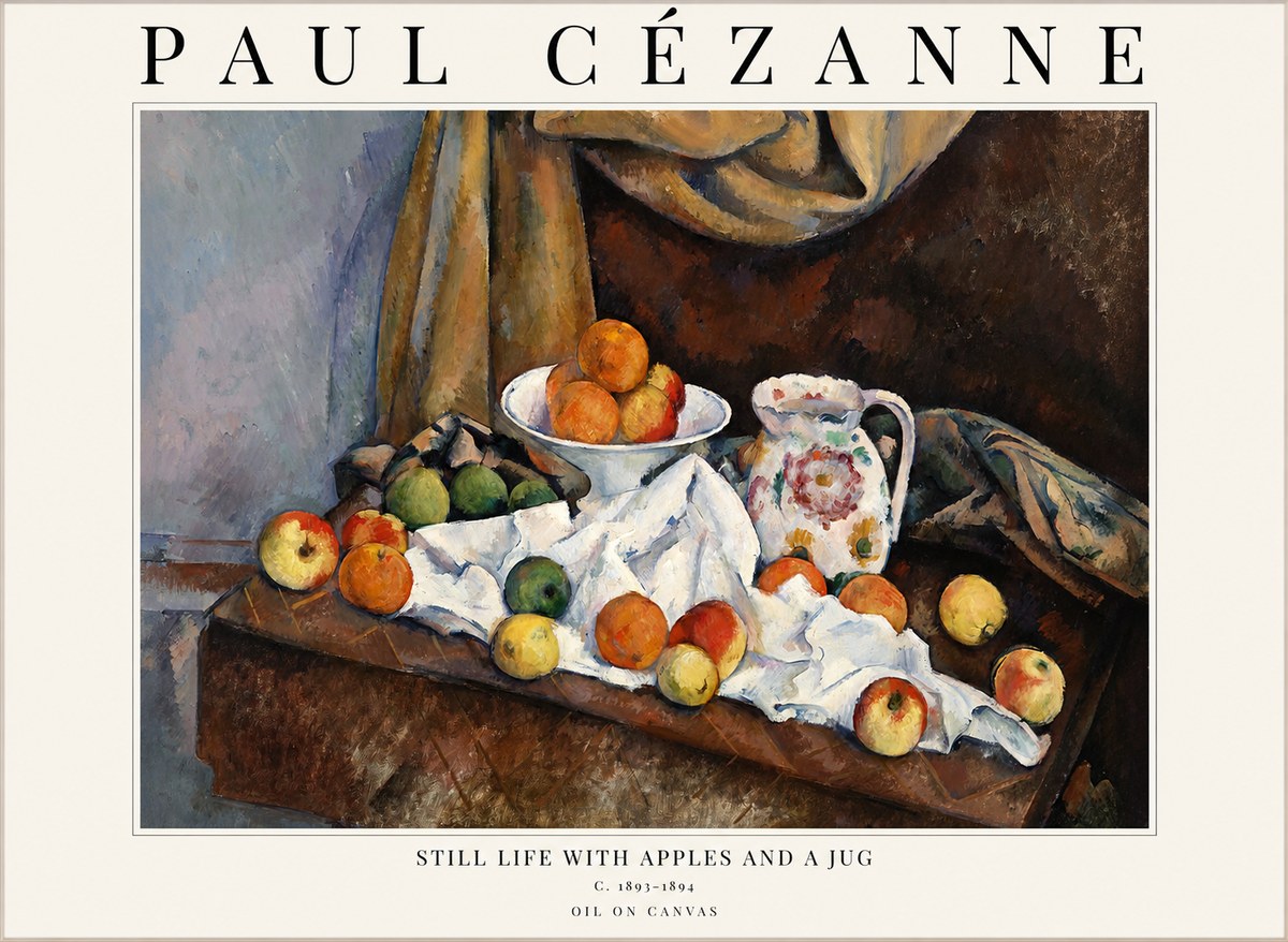 Paul Cézanne Still Life with Apples and a Jug No1 - Poster