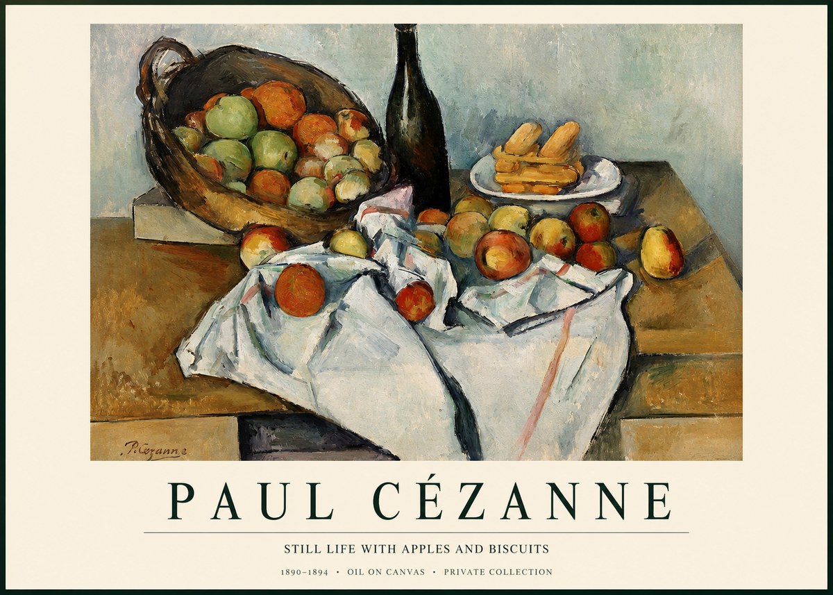 Paul Cézanne Still Life with Apples and Biscuits No1 - Poster